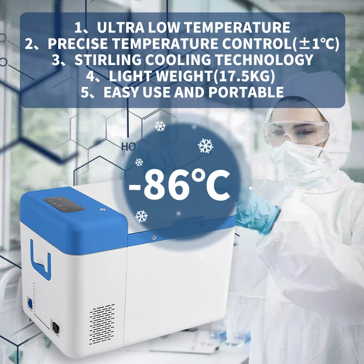 Refport   -86C 25L Ultra Low Temperature Freezer Deep Cryogenic Freezer for Samples Stored
