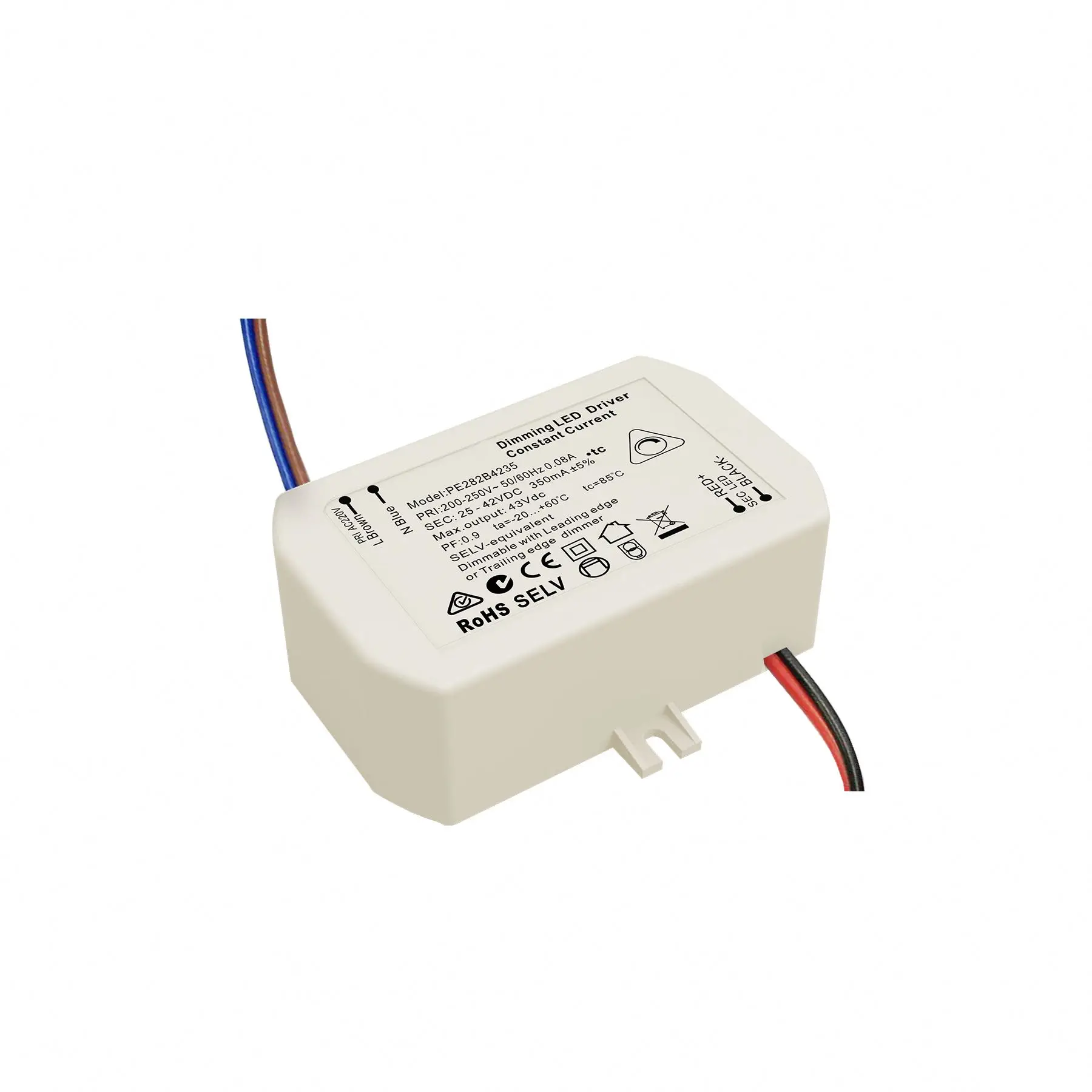 PE294B1225 Output Voltage 25-42v 250ma Constant Current Led Strip Driver Trailing Edge/ Leading Edge