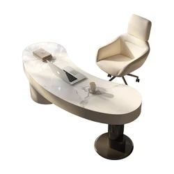 Office Desk Furniture Table Executive Luxury Home Design Modern L-Shaped Computer Desk Gold White Luxury Executive Ceo Desk