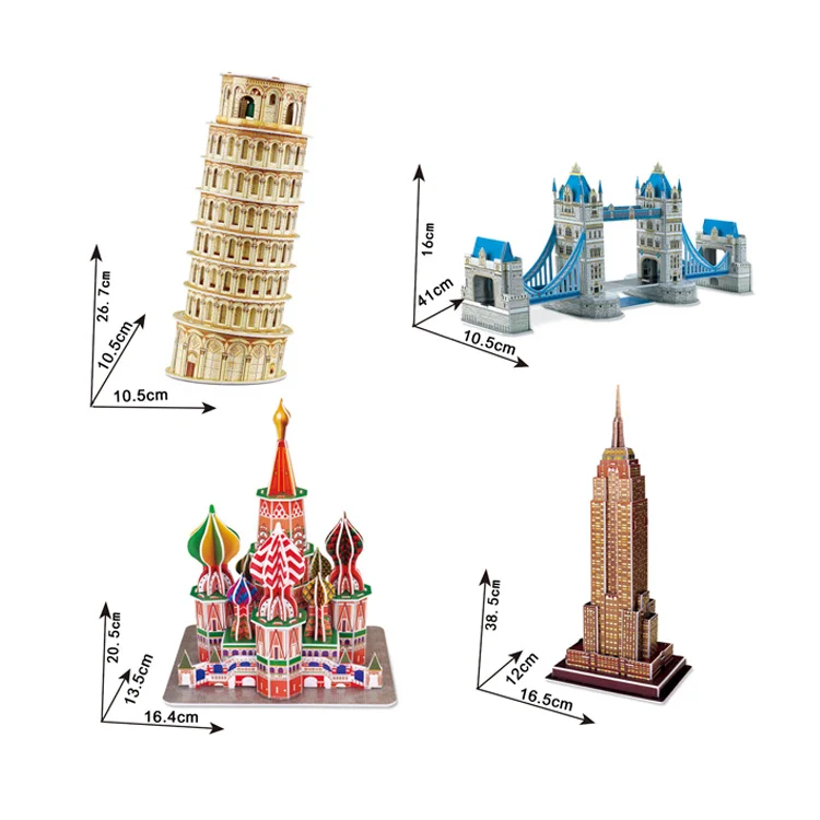 Знаменитые здания бумажные головоломки игрушки 3d