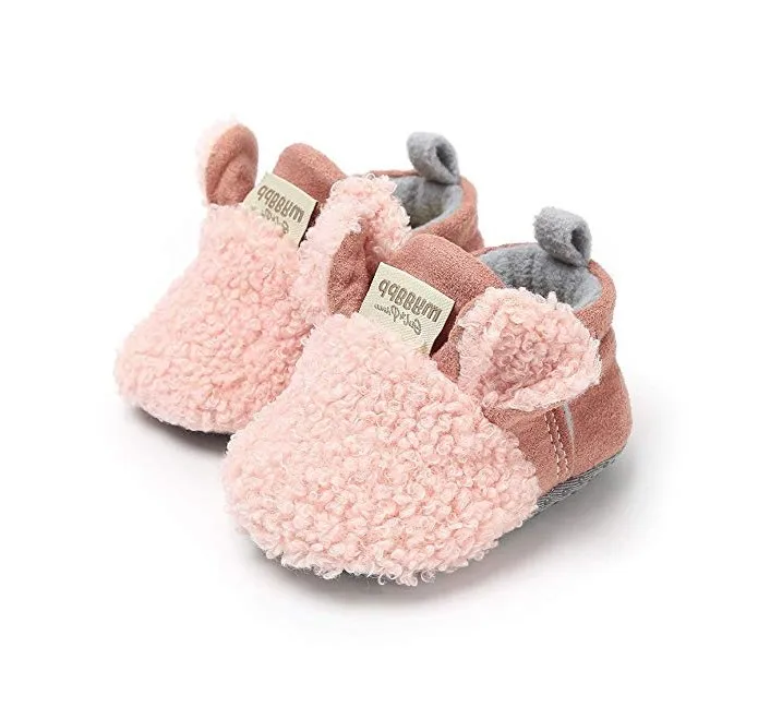 Baby Boys and Girls Slipper Cozy Fleece Booties Non-Slip Bottom Winter Socks Unisex Pram Soft Sole Warm Foot  Protecting Shoes