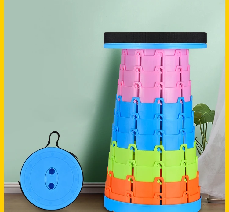 Robust safe patented portable retractable  stool folding camping multi-functional retractable chair