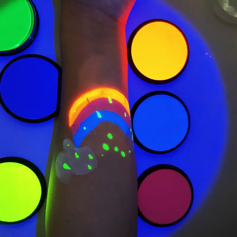 Wholesale 20g Halloween makeup Non toxic glow in the UV Washable body art face painting colorful kit rainbow face painting