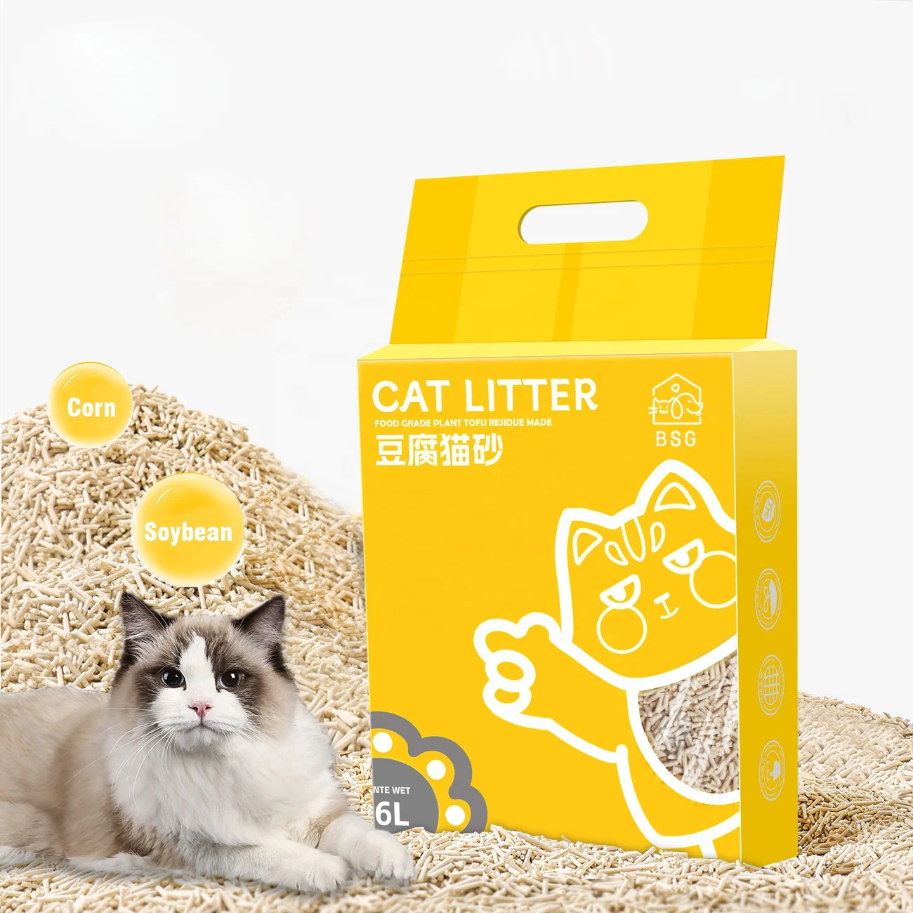 Wholesale Price OEM/ODM Scent  Clumping Grain Cat  Litter  Bentonite Tofu Cat Sand Litter