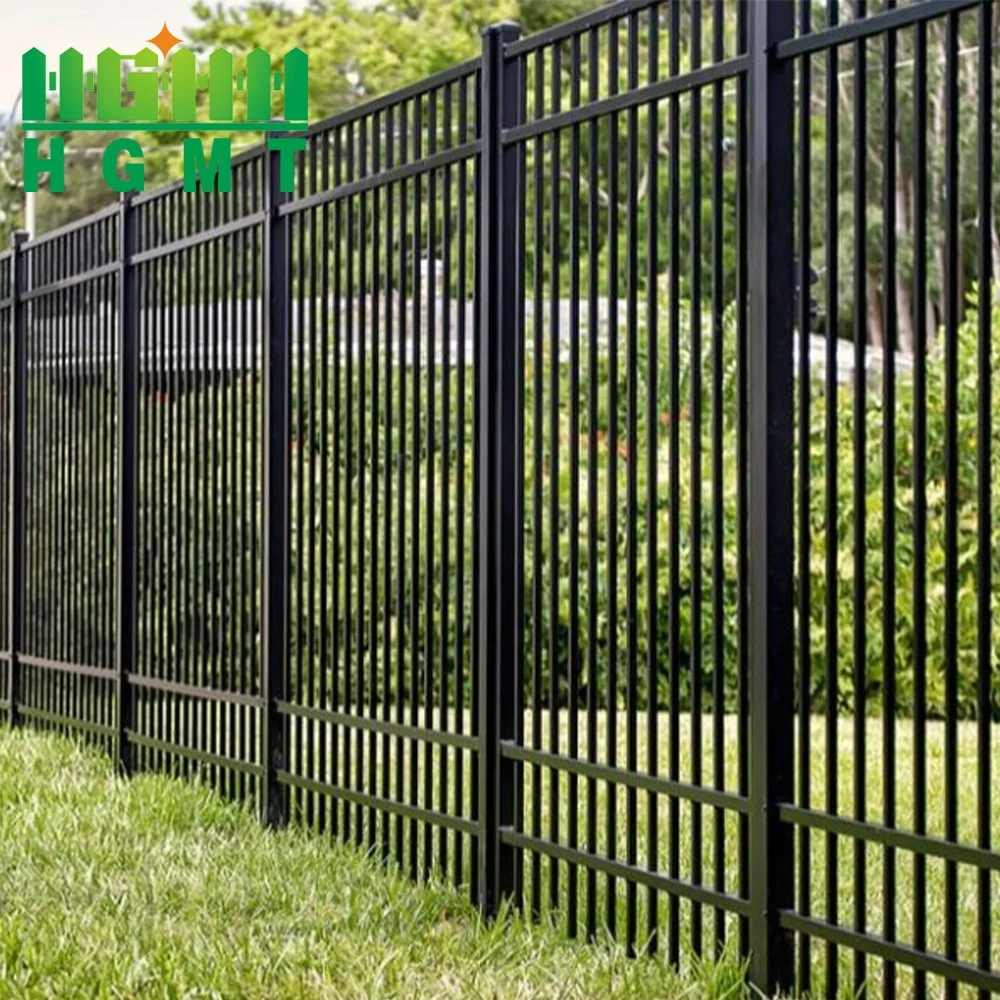 Supplier Wholesale Outdoor Perimeter Fence House Yard Backyard Wrought Iron Or Aluminum Tubular Steel Picket Metal Fencing