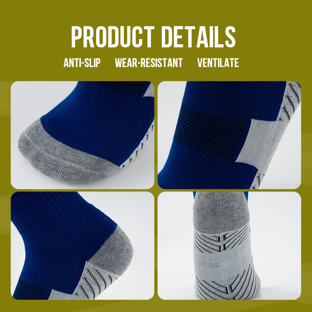 HOSTARON Custom Made Socks High Quality Running Cycle Athletic Socks Football Anti Slip Grip Soccer Men Sports Socks