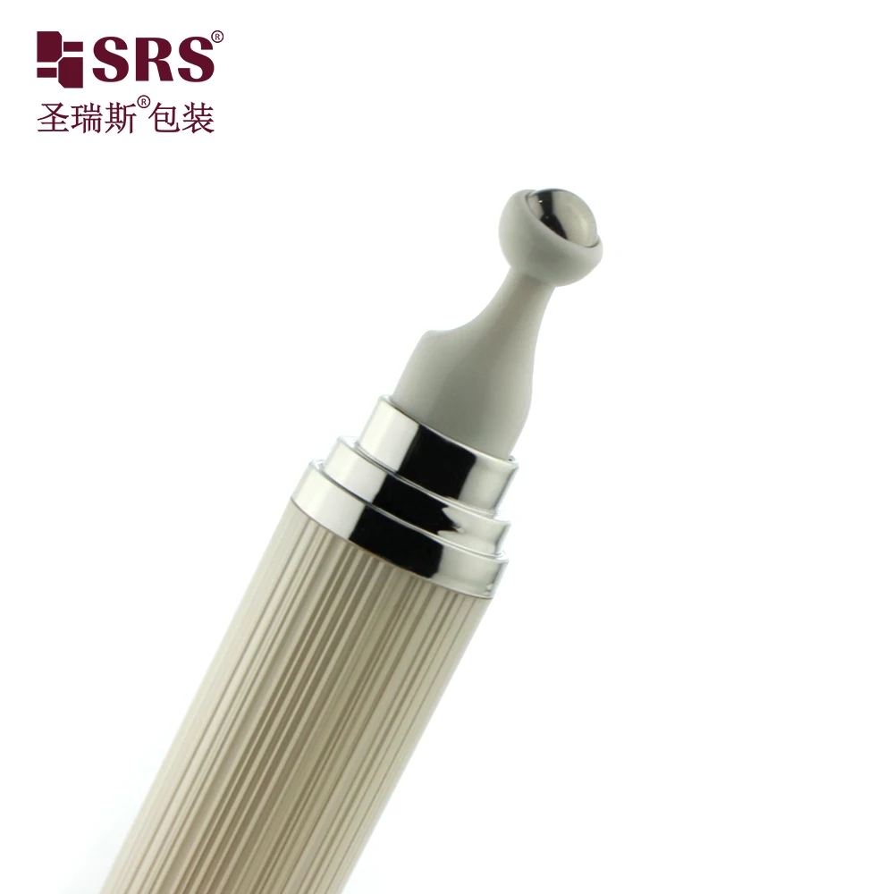 Morandi Color Series Ribbed Design Acrylic Double Wall 15ml 20ml Eye Cream Roll On Bottle