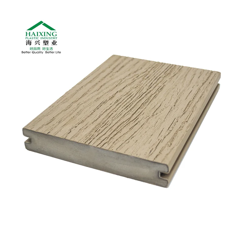 New Generation waterproof Groove Solid WPC PVC Decking Outdoor ASA co-extrusion