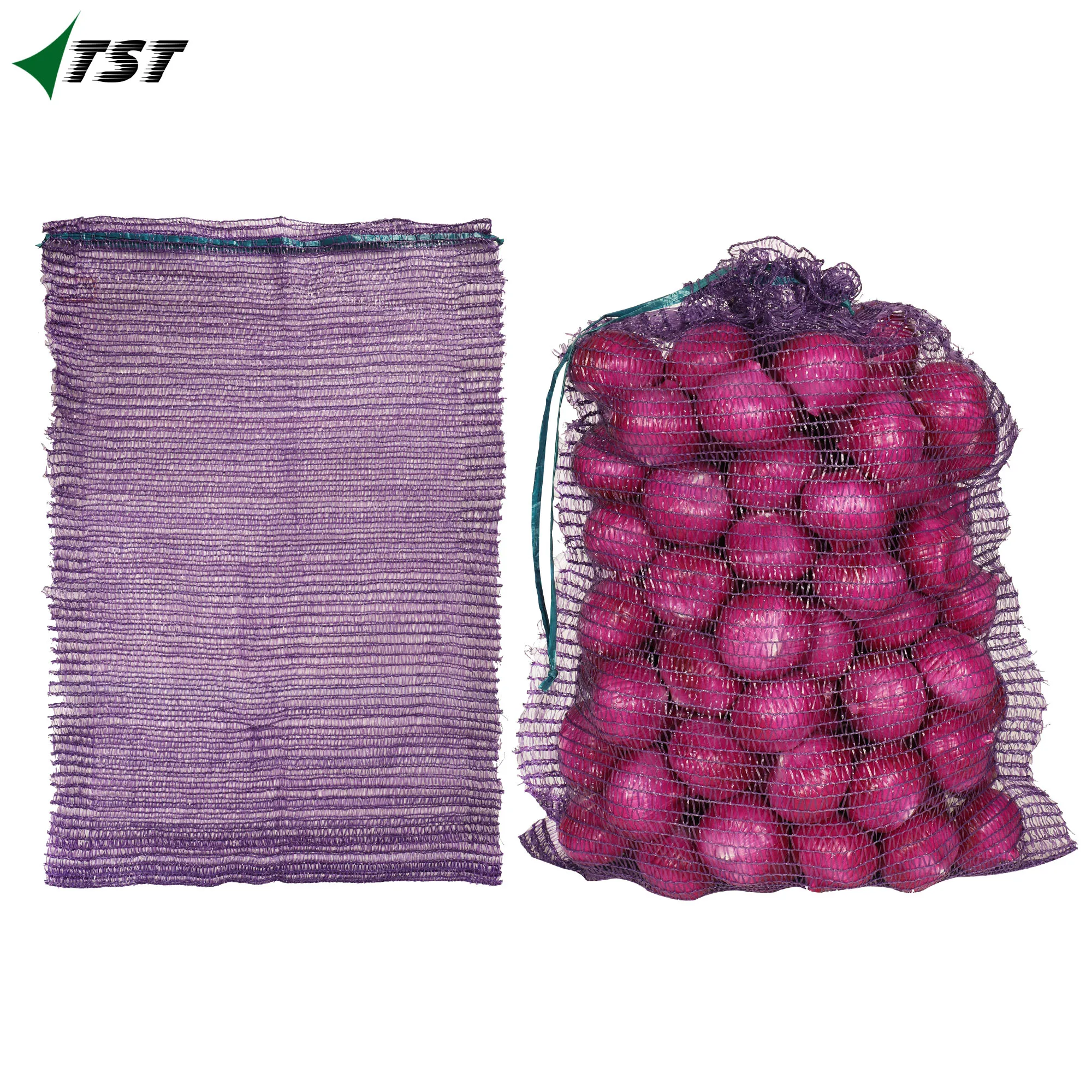 Manufacturing and distributing raschel mesh bag 10kg 25kg for potato onion vegetable firewood