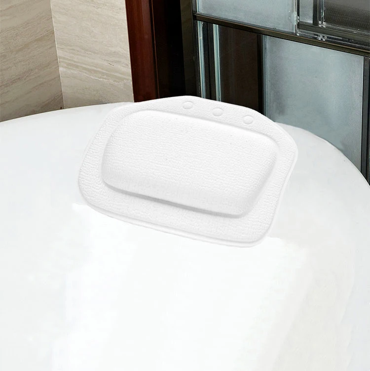 PVC Waterproof Upholstered Bathtub Pillow Soft non-slip foam sponge bath pillow Spa bath pillow with suction cup
