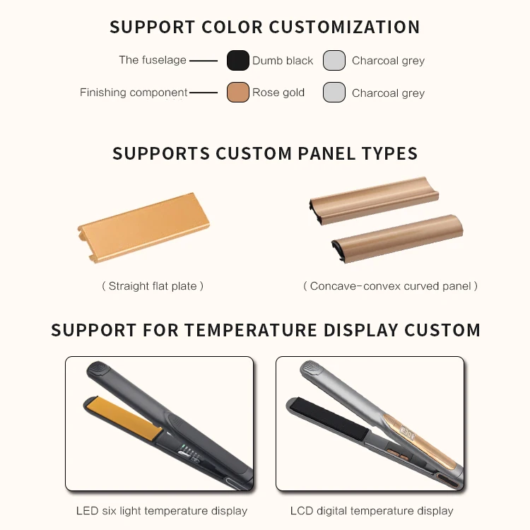 
2021 Private Label Mch Flat Iron Wholesale Black Gold Hair Straightening 