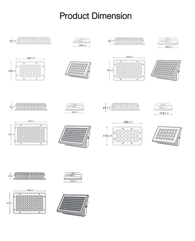 IP66 waterproof outdoor dia-casting Aluminum 100w -600w led flood light