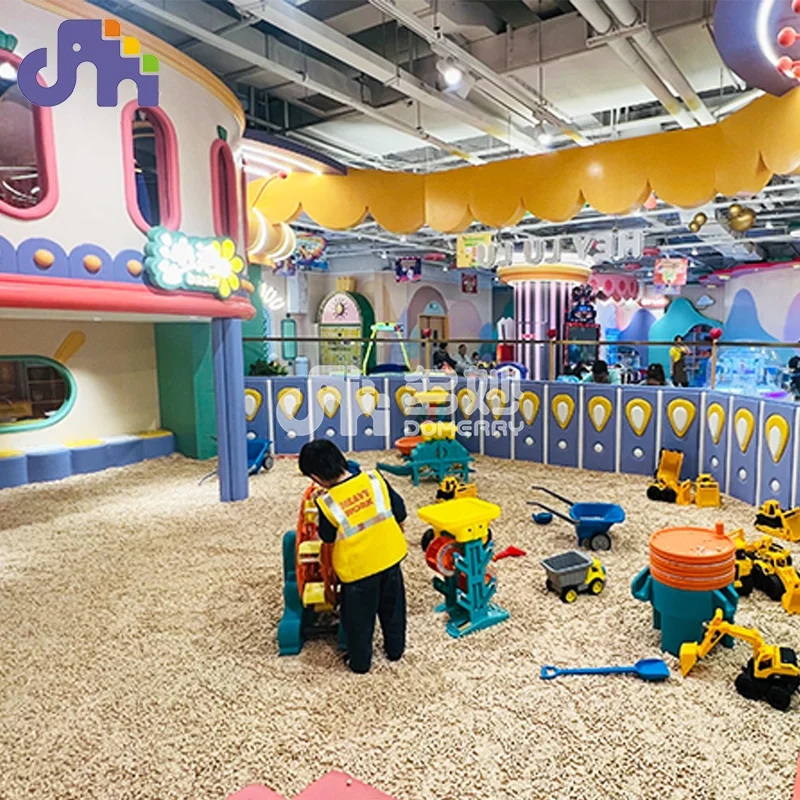 Domerry amusement equipment custom soft play sand pit indoor playground sandpit real wood grain