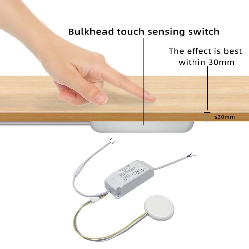 FICLUX Smart 110v220v high-voltage 30mm wooden touch sensor air separation induction switch for cabinet and wardrobe spotlights