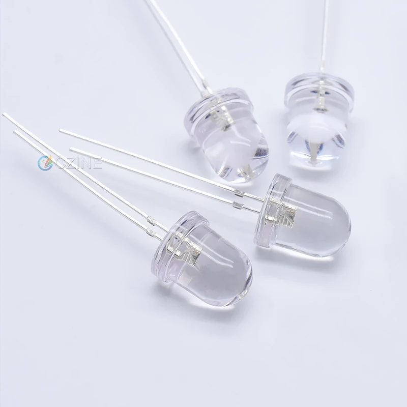 Czinelight High Quality 8mm Round Water Clear Led Yellow Red Blue Warm White 8mm Led Diode For Flashlight Lamp Beads