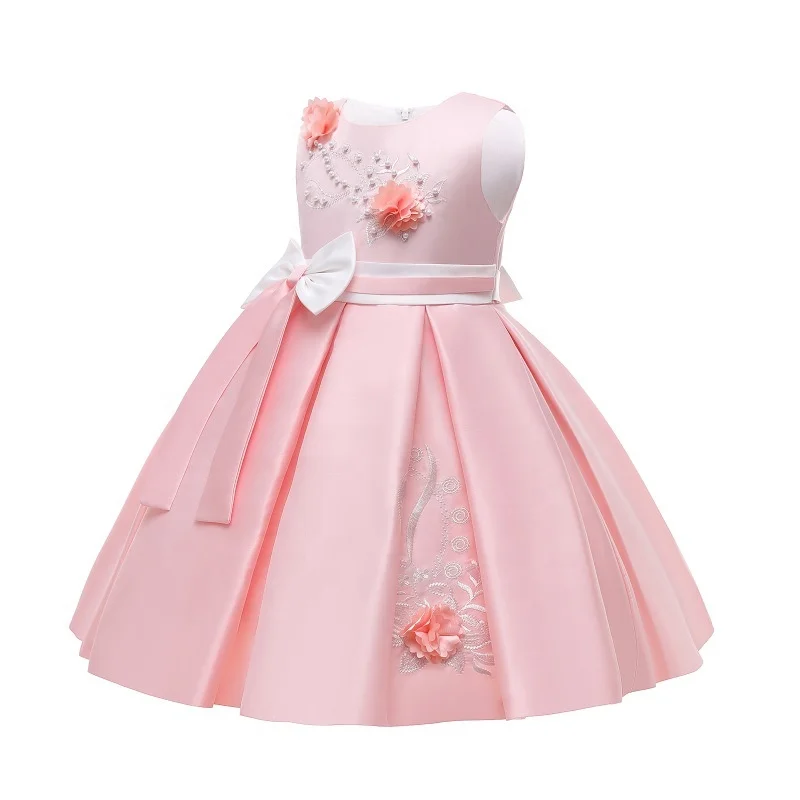Boutique Wholesale Kids Evening Gown Girls Wedding Champagne Princess baby dress party