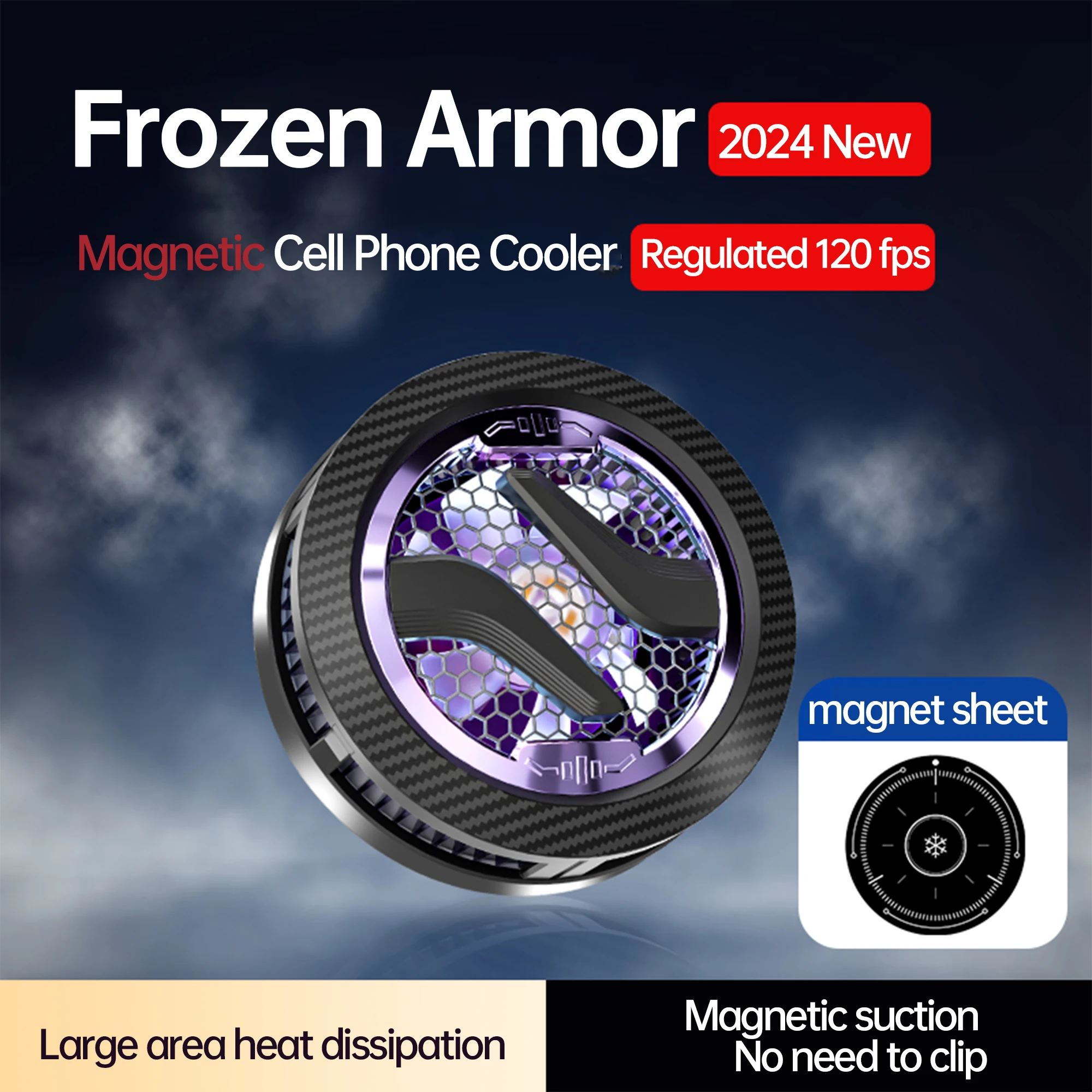 New S23 Mobile Phone Cooler Portable Quickly Cooling Phone Radiator with Fan for Gaming Mobile Phone Back Cooler