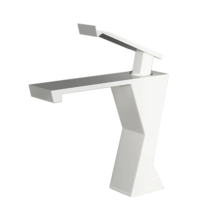 Full Copper Basin Faucet Hot And Cold Ceramic Spool Square Gun Gray Bathroom Face Wash Basin Waterfall Faucet