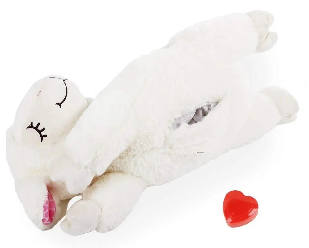 
 Игрушки для собак Snuggle Sheep, поведенческая вспомогательная игрушка для домашних животных, теплая плюшевая игрушка для собак, овец с сердечным ритмом, товары для домашних животных C1827  