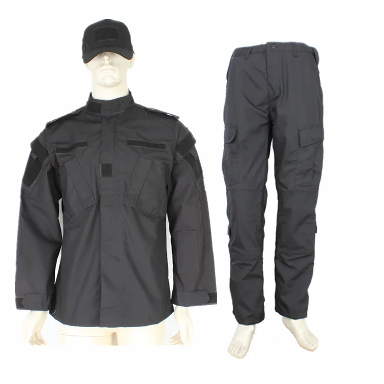 cheap factory price ACU uniforms black military police suit combat suits
