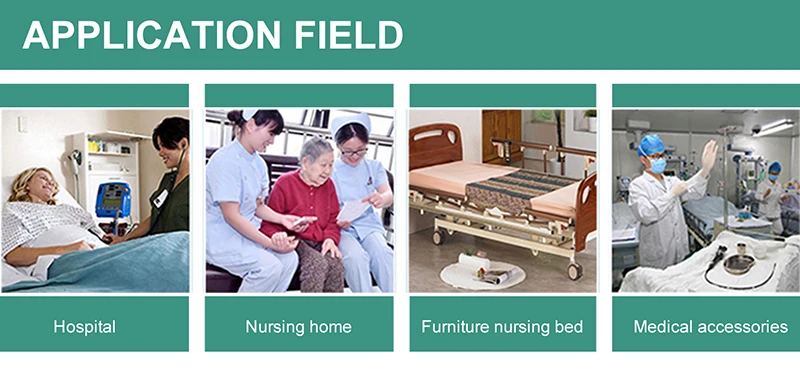 stainless steel frame mobile table with wheels for hospital bed