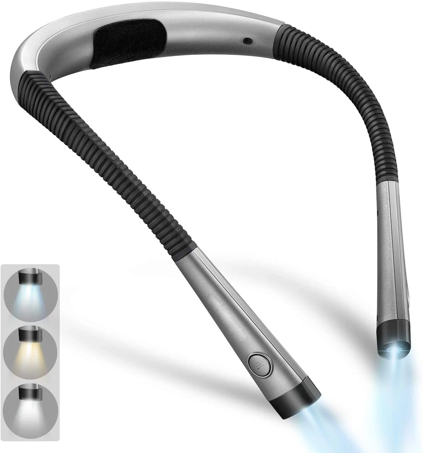 USB Rechargeable LED Neck Hung Reading Light Flexible Arms Book lamp Portable Flashlights