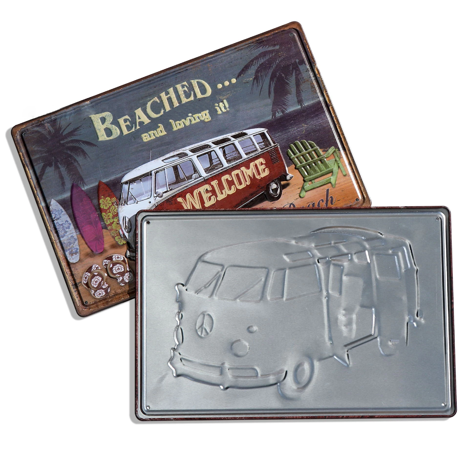 concave-convex Custom Design Embossed Metal Sign Vintage Metal retro mplaque custom vintage metal signs Tin plate material