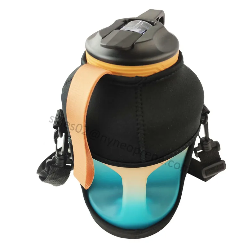 Personalized Neoprene Reusable Gyms Sports Gallon Water Bottle Pouches Bag Half Gallon Jug Water Bottle Sleeve With Carry Straps