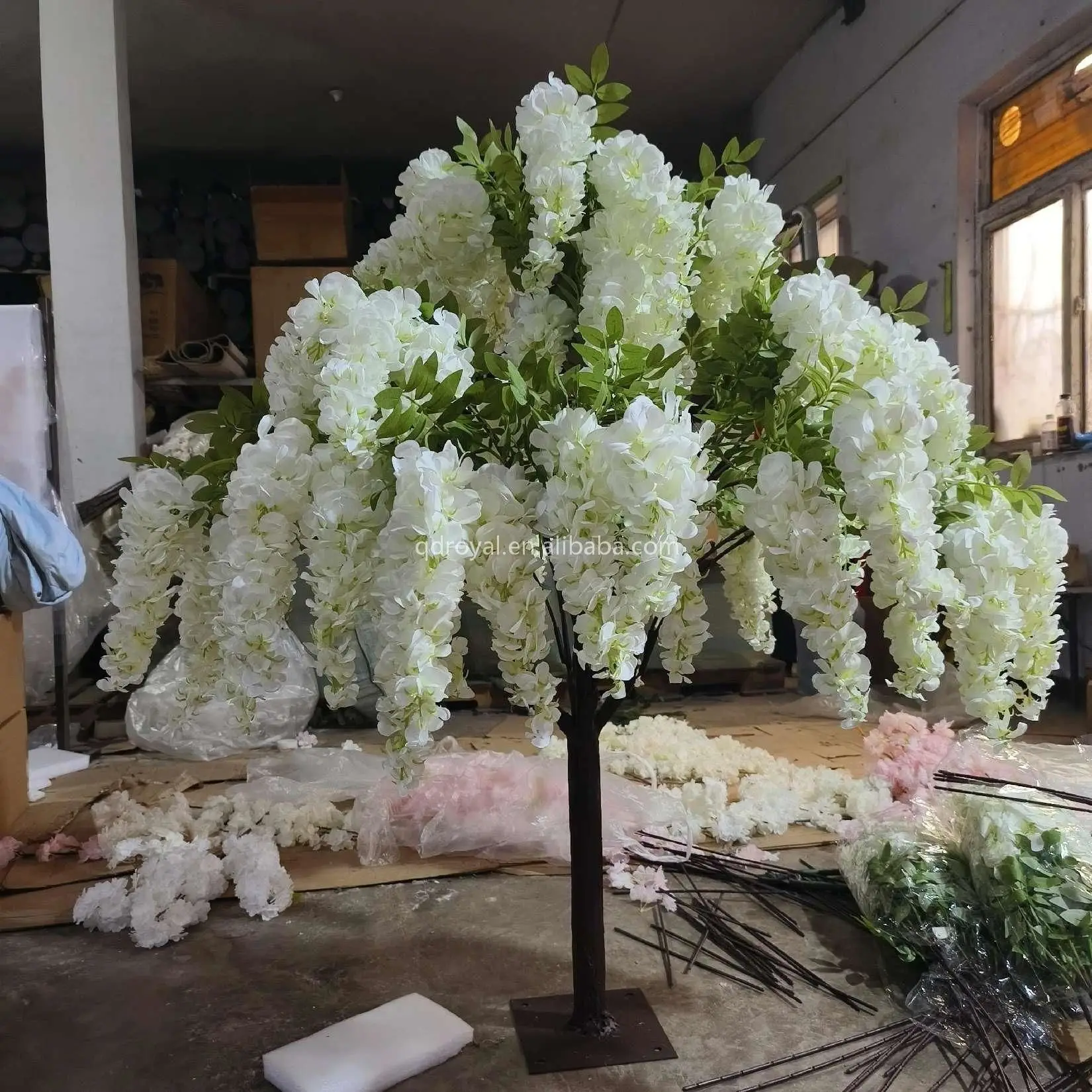 Оптовая продажа ручная работа новый дизайн Topiary огромное свадебное украшение искусственные шелковые цветы деревья