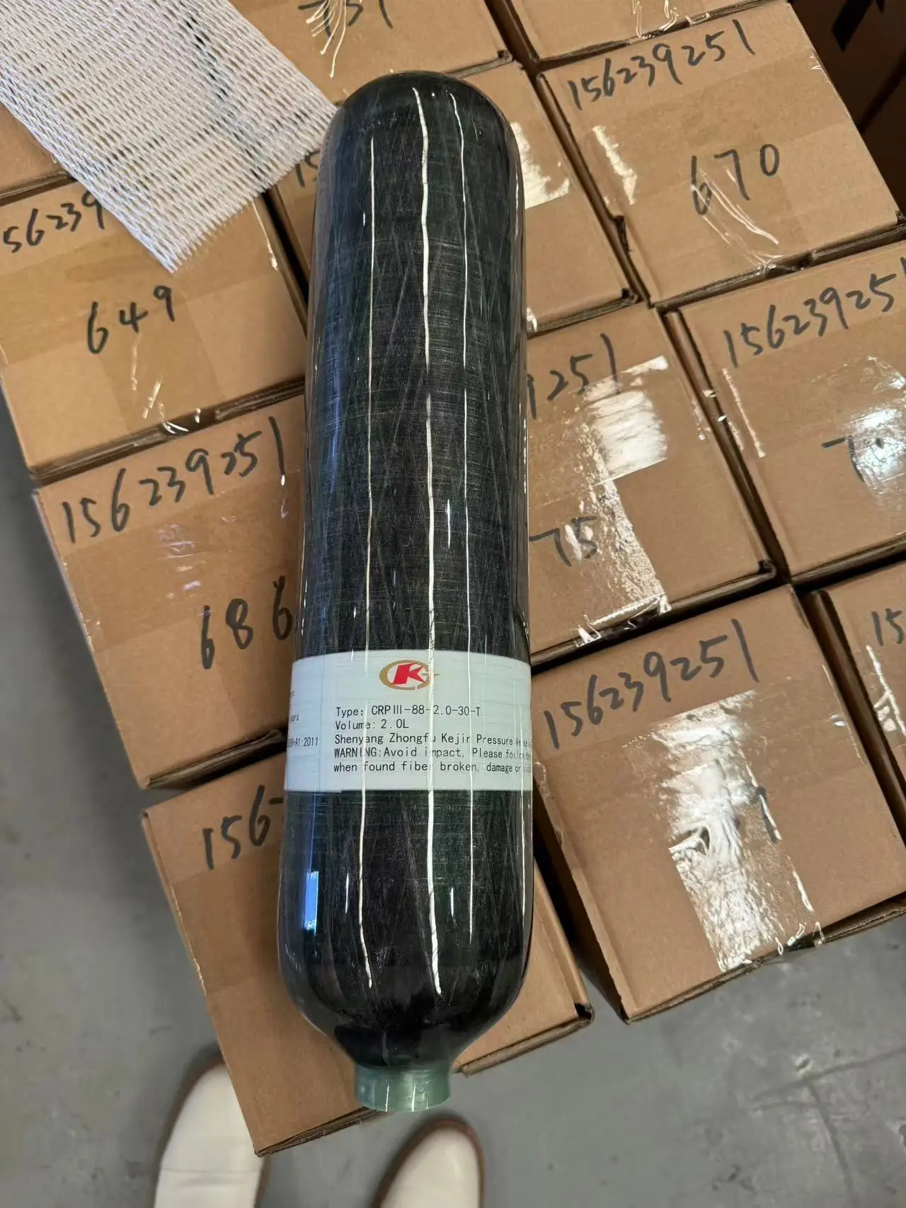 KJ factory direct SCBA 6.8L 3L 4.7L 9L luminous composite cylinder carbon fiber 300bar