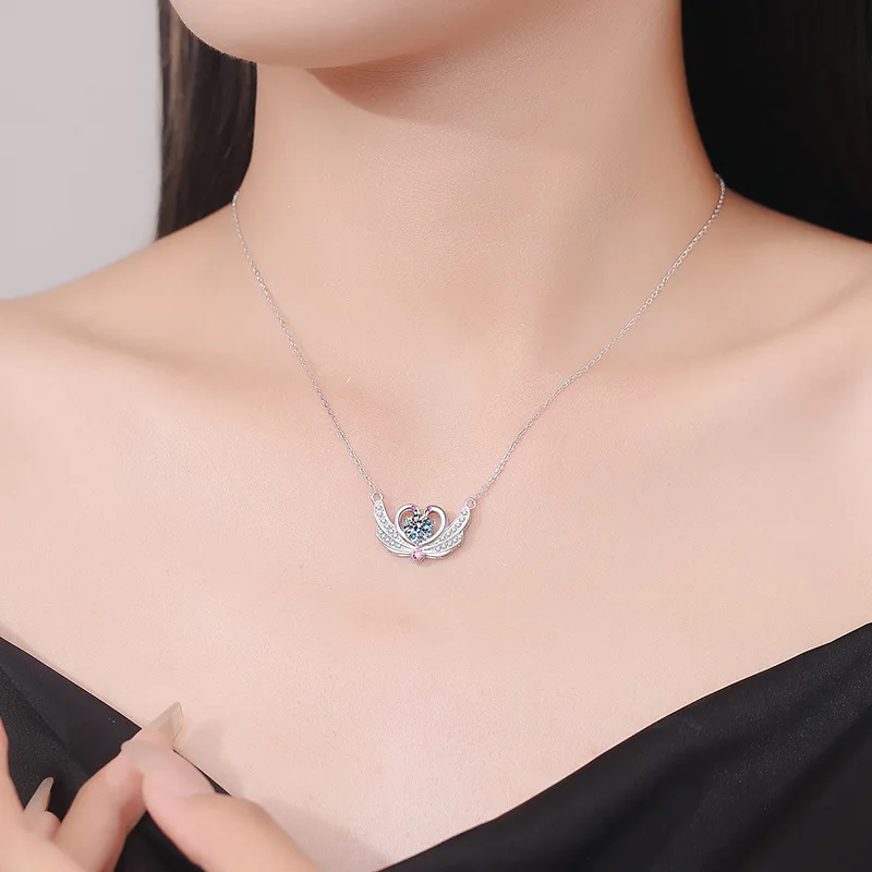 s925 Sterling silver plated 14K gold 100% love symbol necklace Pearl Pearl ins Light luxury high sense clavicle chain