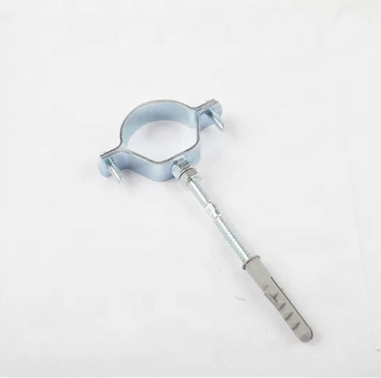 
manufacturer high quality galvanized steel zinc plated steel pipe clamp with EPDM rubber unlined &with hanger bolt&plastic plug 