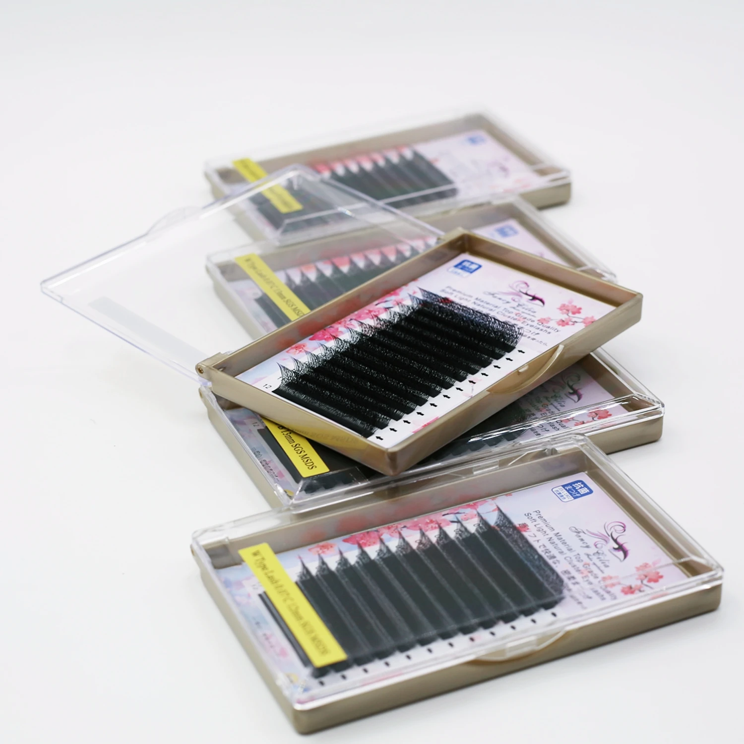 Faux Mink Eyelashes 0.07 Custom Package W Lashes Clover Grafted Eyelashes Extensions Supplies Professional Fancy Cilia China