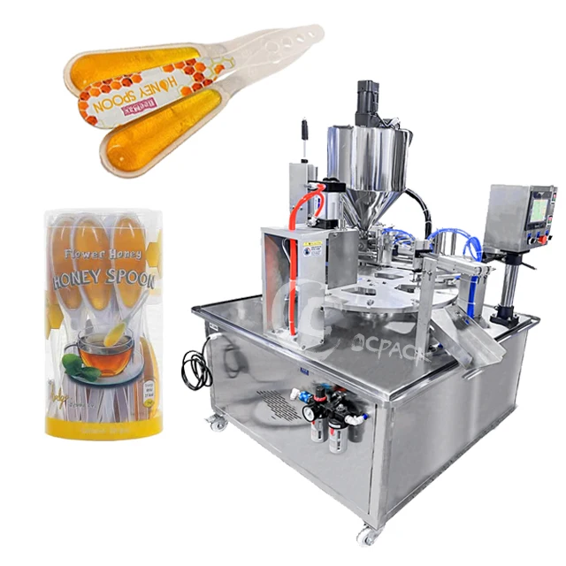 Automatic plastic honey spoon filling sealing machine