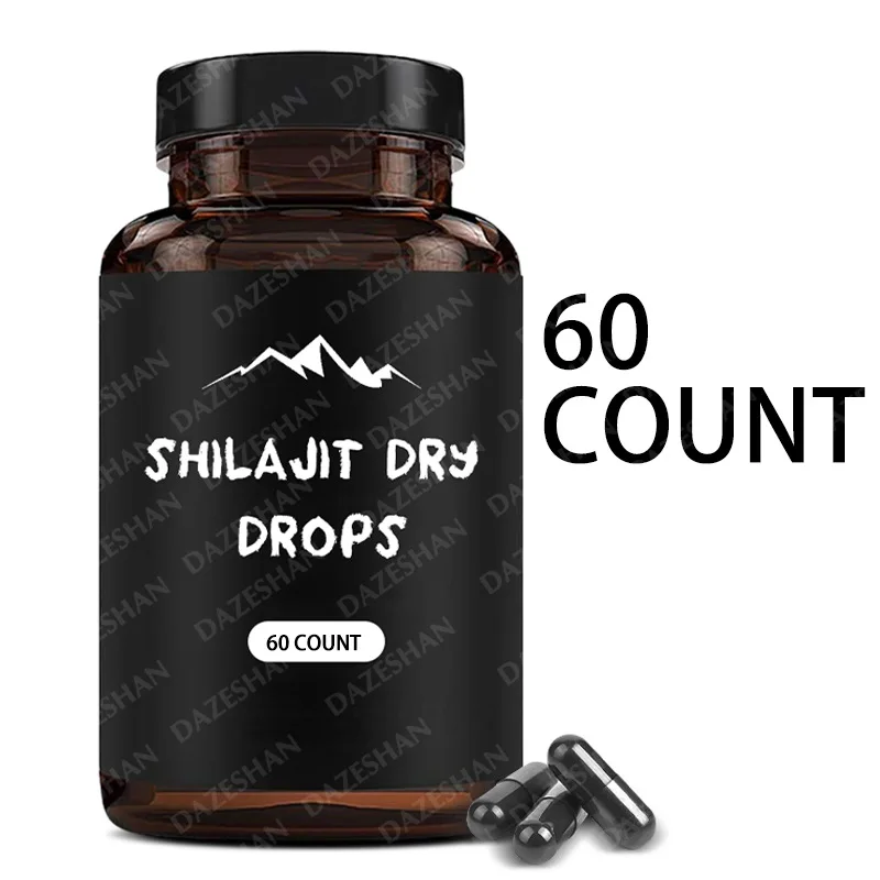 Hot Selling Shilajit Dry Drops Capsules For Body Immune System Cognitive Function Energy Stamina Dietary Supplement Customized