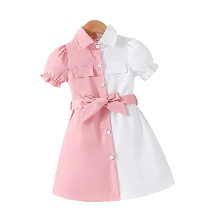 2024 Summer Fashionable and Beautiful 3-8 years old girl dress Lantern sleeve dress Wholesale good price