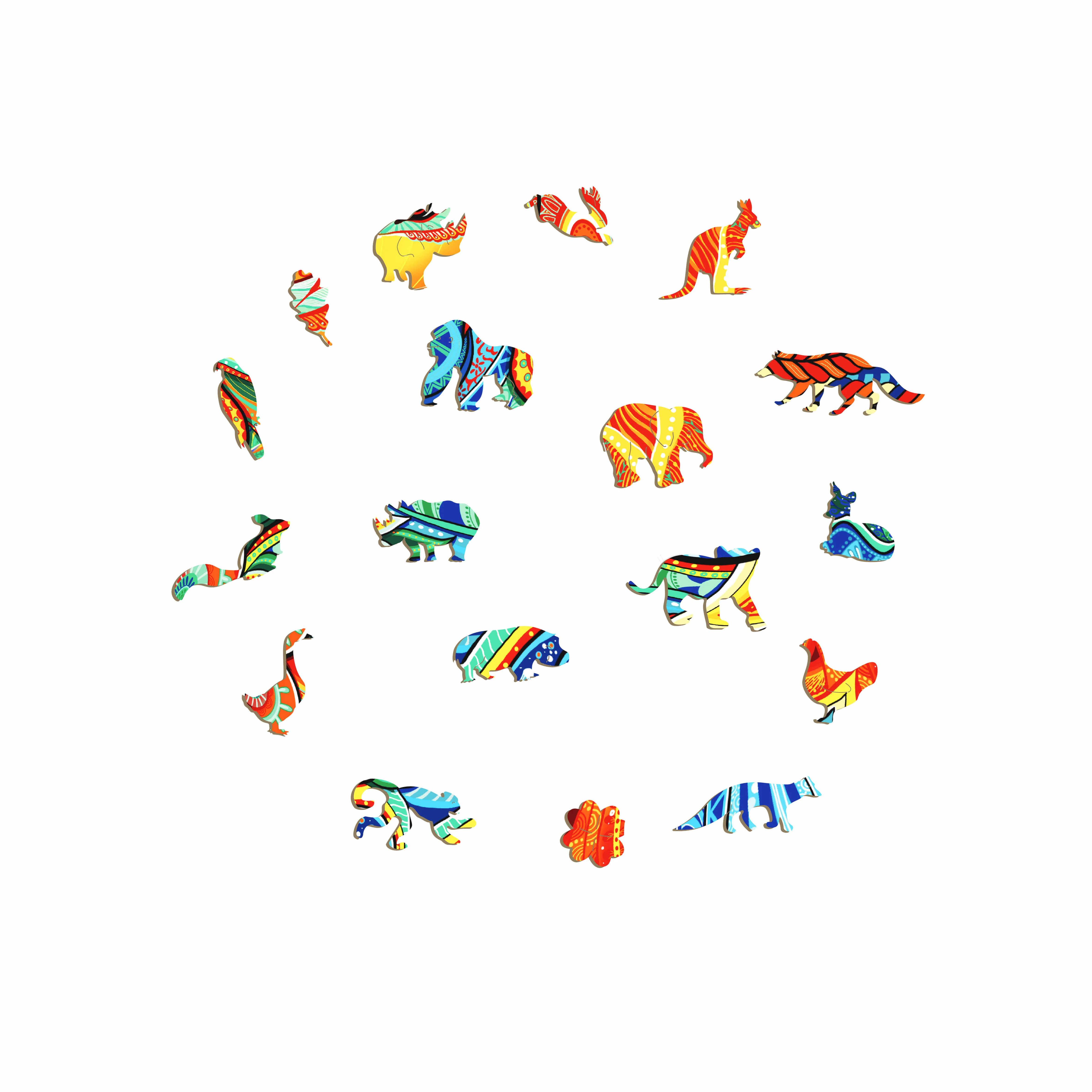 Unique Shape Animal Shaped Puzzle Wooden Jigsaw custom puzzles