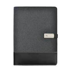 Multi Functional Wireless Charging Note Book 8000mAh Power Bank Binder Spiral Diary Book+USB Flash power connect