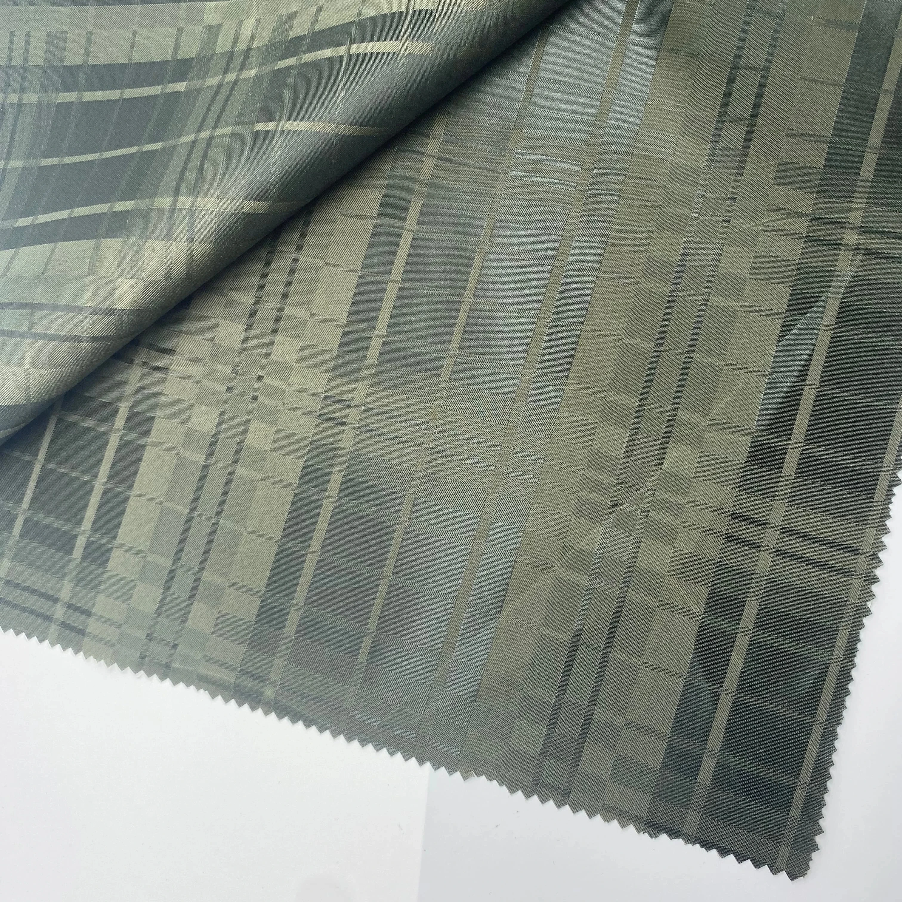 Green ripstop  Deluxe 250D*150D DTY Yarn Dyed Checkered Oxford PU Coating Fabric for Bag/Luggage/Tarpaulin