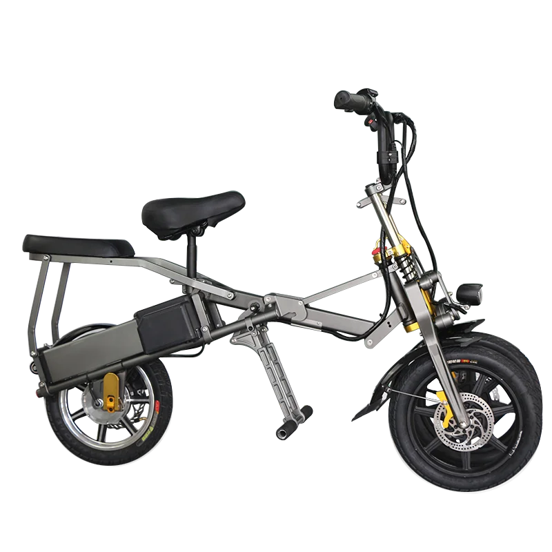 14inch Fat Tire Folding Fast Portable 3 Wheel Sports E Bike  Electric MTB Bicycle For Adults Kids