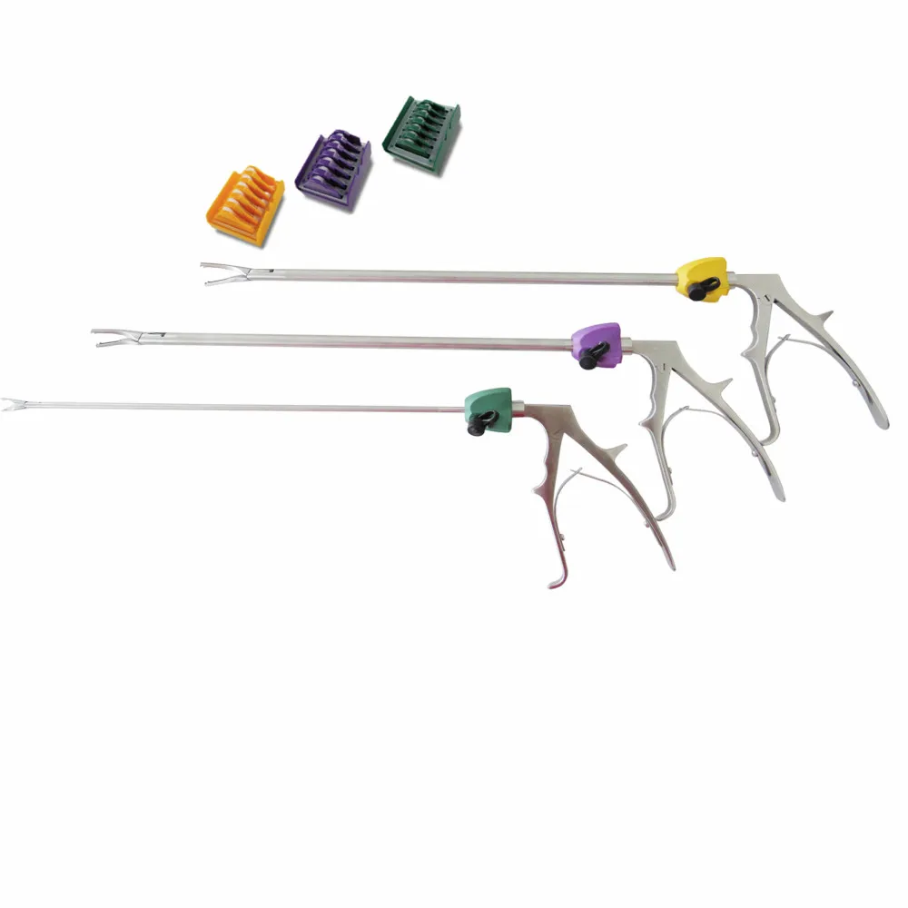 Good grasping gold violet green medical laparoscopic poly lok hemo lok ligating clip applicator