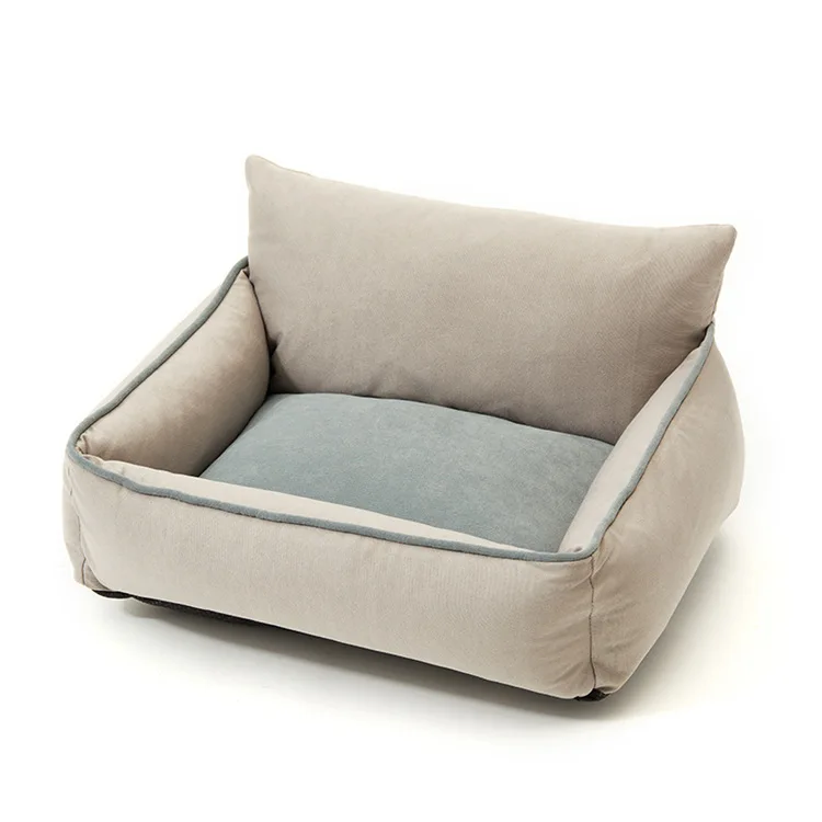 Custom Large Dog Bed Washable Removeable Velvet with Non-slip Moistureproof Durable Breathable Pet Bed Solid Pattern Cute Design