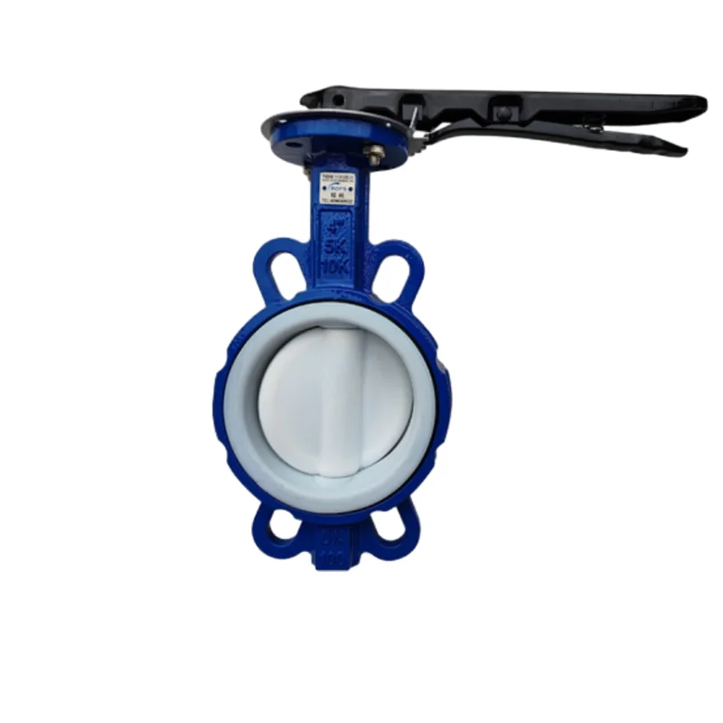 Strong Acid And Strong Alkali Manual Wafer Butterfly Valve Ptfe Sealed Switch High Temperature Anti-Corrosion