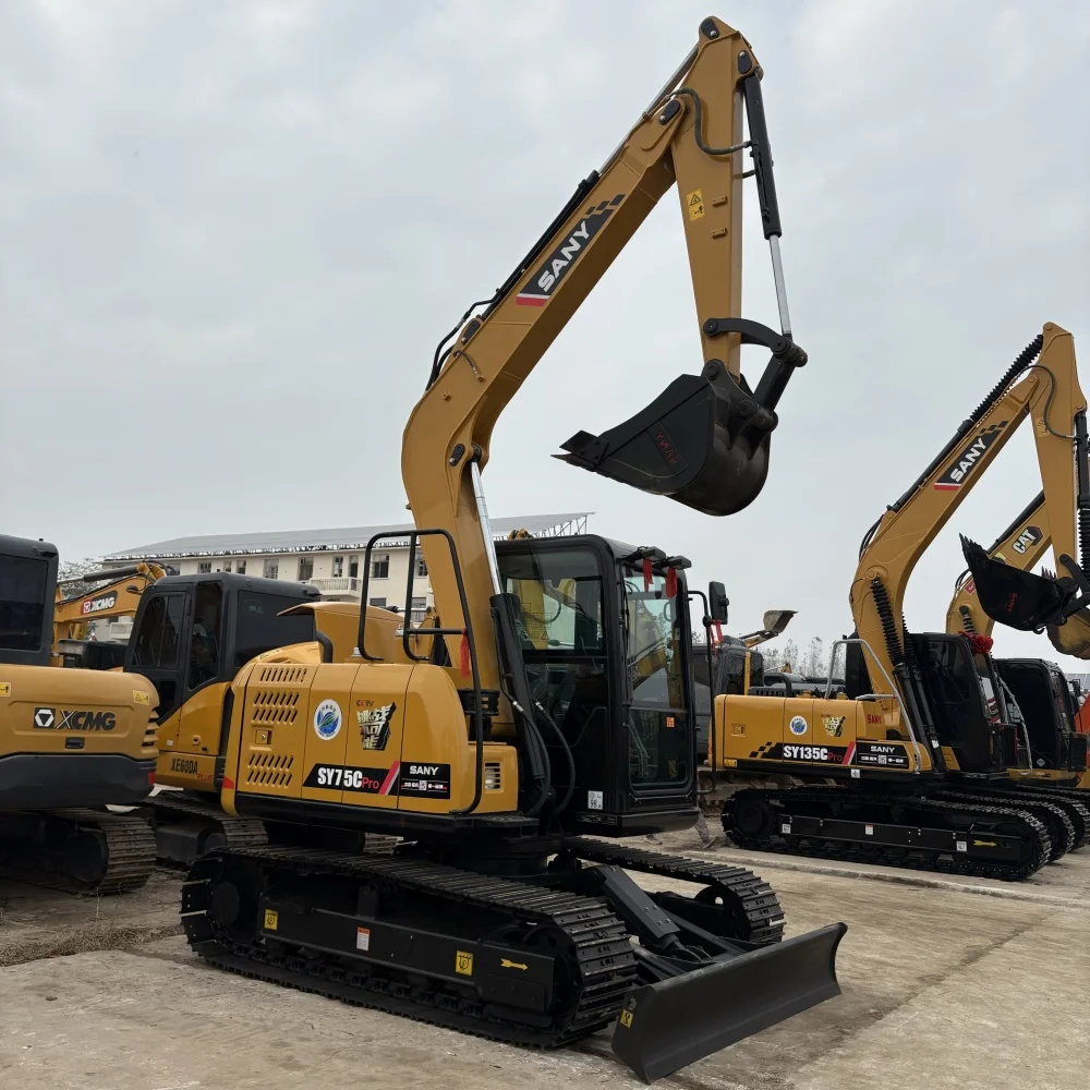 Kawasaki Used Excavator Machine SANY 75c,Second-hand Excavator Isuzu Engine Provided Engineering Construction Machinery 7.5 Ton