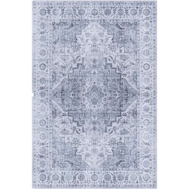 Винтажный полиэфир в бельгийском стиле с цифровой печатью цветочный выцветающий переходный медальон моющийся коврик