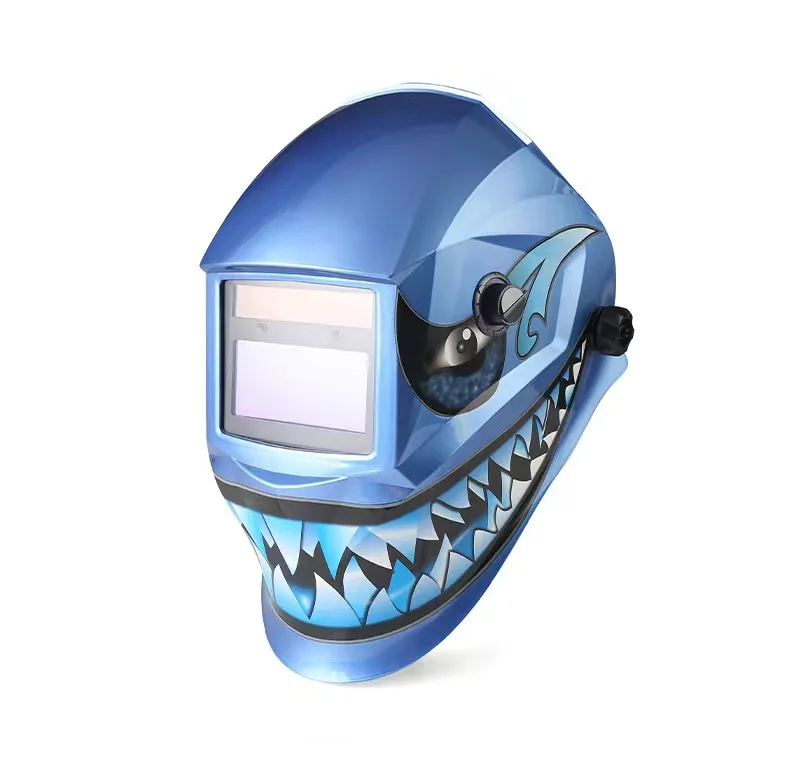 Factory Sell Blue Shark Head-mounted Solar Welding Helmet Adjustable Welding Helmet