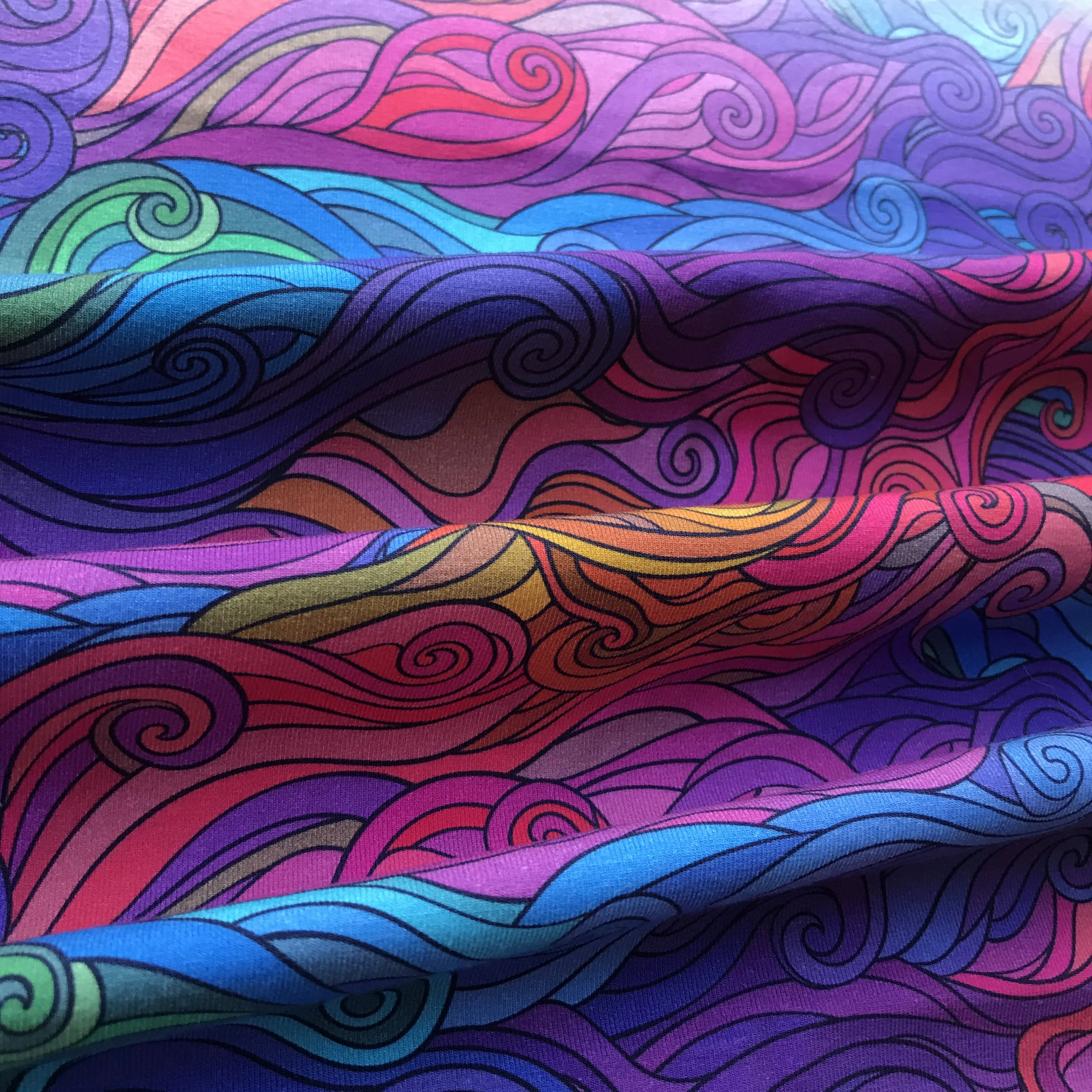 wholesale high quality OEKO-TEX Custom 260g heavy cotton lycra printed fabric