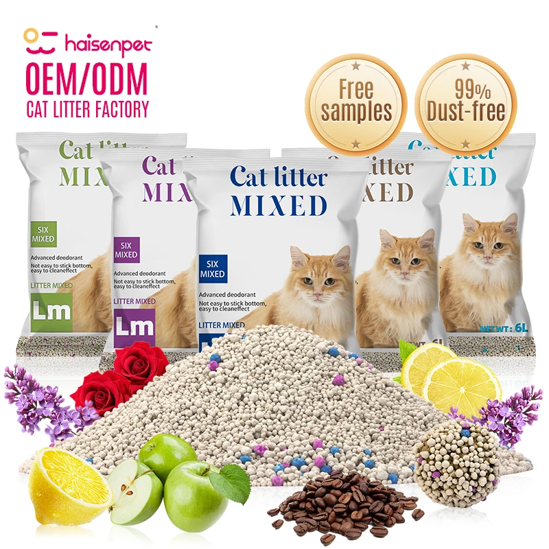Factory Direct Sale Odor Control Coffee Lemon Lavender Clumping Bentonite Cat Litter
