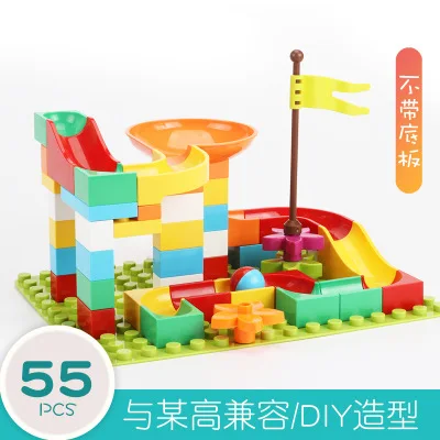 54-162 шт. гоночный лабиринт с шариками, трасса, строительные блоки, воронка, горка, большой конструктор duploed GC00029