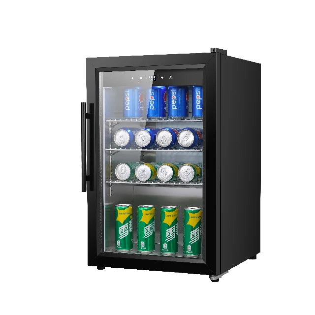 Black Beverage Drink Cooler Fridge milk vegetable refrigerator Beverage cooler